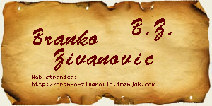 Branko Živanović vizit kartica